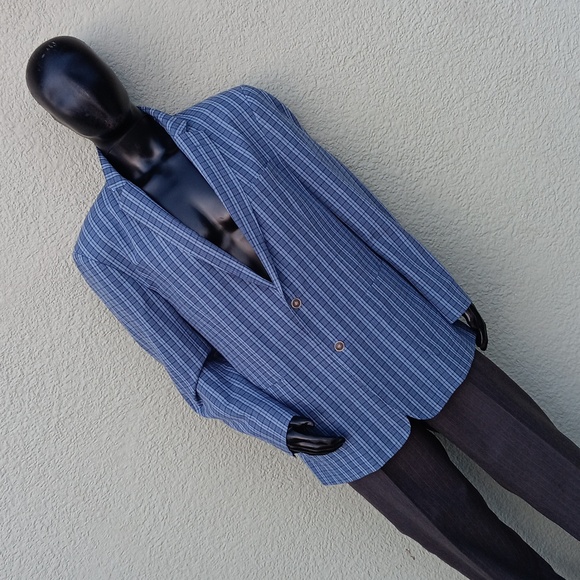 TAILORBYRD COLLECTION MEN'S 98% COTTON CHECK  SUMMER BLAZER - Picture 10 of 17